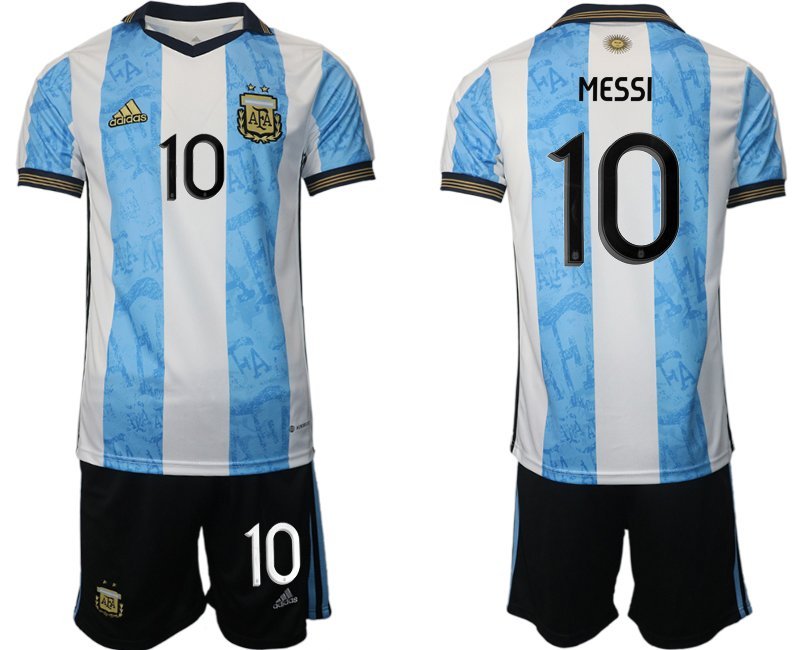 MESSI 10 Argentinien World Cup Heimtrikot weiss blau WM-Trikot 2022 Herren