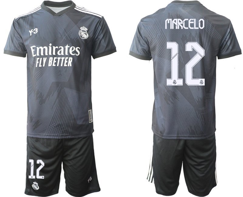 Marcelo 12 Y-3 Real Madrid 4th Fußballtrikot schwarz für die Saison 2021-2022 Herren