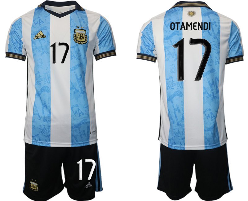 Otamendi 17 Argentinien World Cup Heimtrikot weiss blau WM-Trikot 2022 Herren