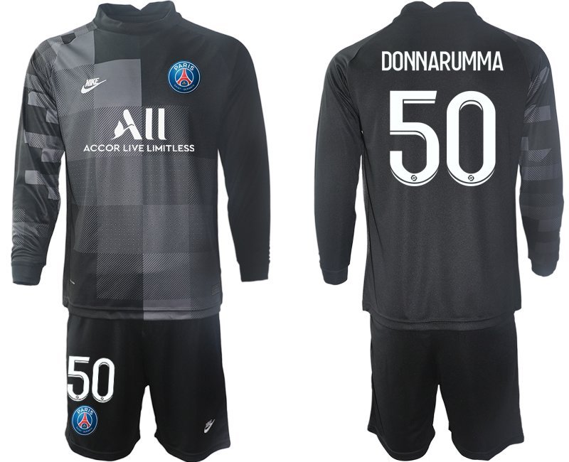 Paris Saint-Germain Trikot Torwart Herren Langarm schwarz mit Aufdruck DONNARUMMA 50