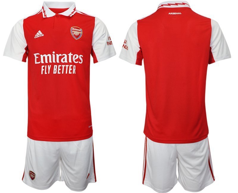 Personalisierbar Arsenal 2022-23 Heimtrikot rot-weiß Kurzarm + Kurze Hosen Herren