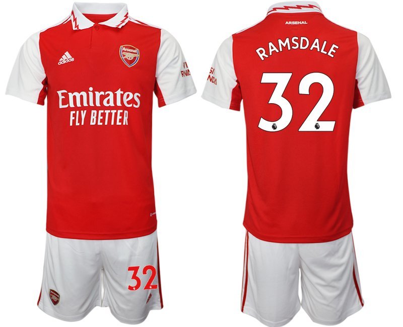 Ramsdale 32 Arsenal 2022-2023 Heimtrikot rot-weiß Trikotsatz Kurzarm + Kurze Hosen Herren