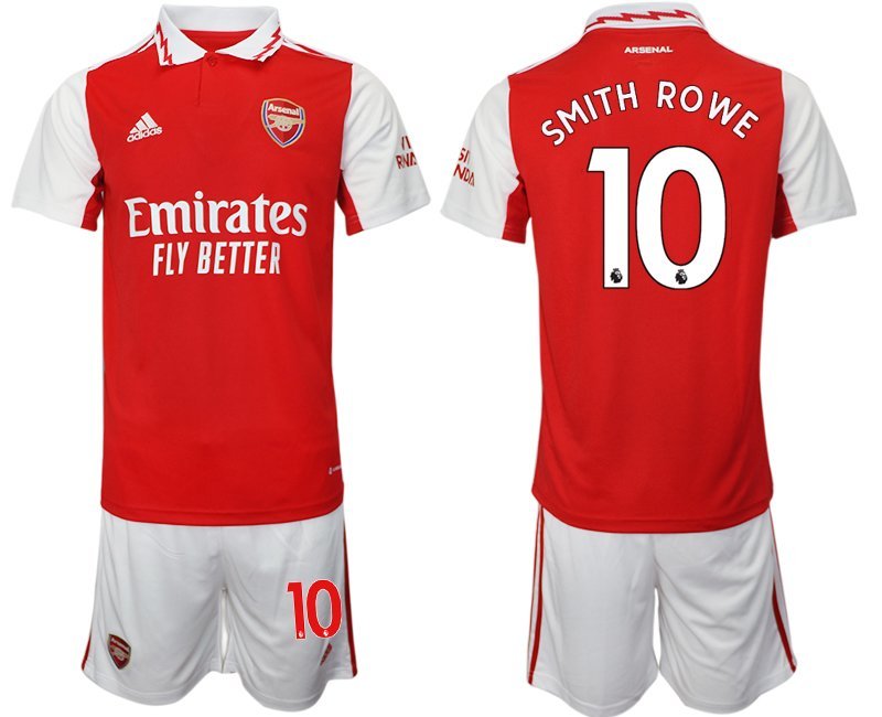 Smith Rowe #10 Arsenal 2023 Heimtrikot rot-weiß Trikotsatz Kurzarm + Kurze Hosen Herren