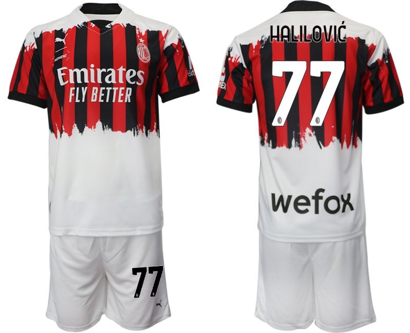 AC Milan Vierten Fußballtrikot 21/22 rot schwarz weiß AC Mailand 4th Trikot Halilović 77