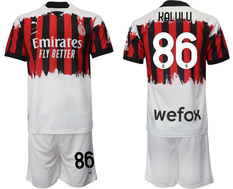 AC Milan Vierten Fußballtrikot 2122 rot schwarz weiß AC Mailand 4th Trikot Kalulu #86