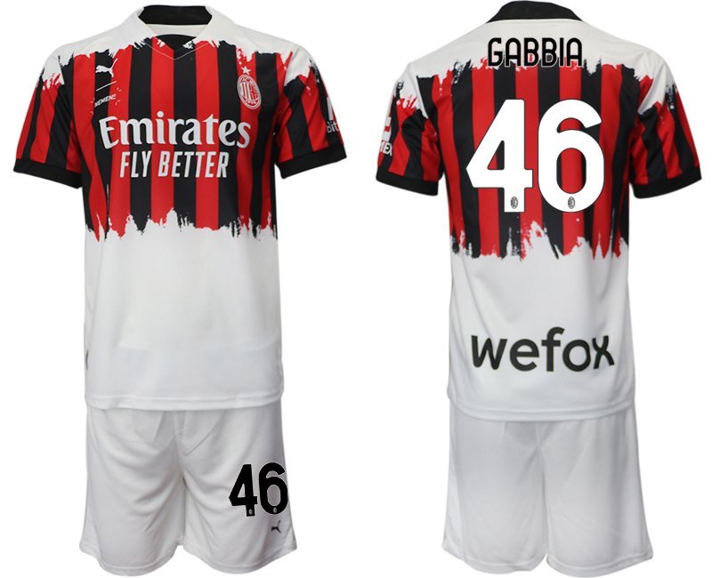 AC Milan x NEMEN Viertes Trikot 2021-22 rot schwarz weiß 4th Trikot Gabbia 46