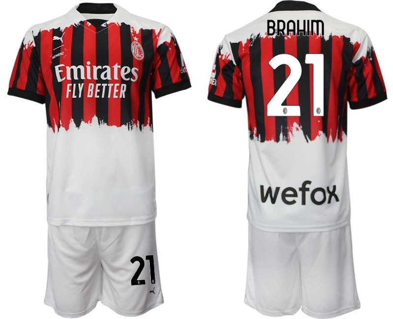 AC Milan x NEMEN Viertes Trikot 2021-22 rot schwarz weiß 4th Trikot mit Aufdruck Brahim 21