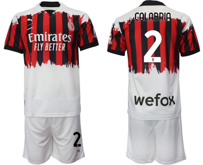 AC Milan x NEMEN Viertes Trikot 2021-22 rot schwarz weiß 4th Trikot mit Aufdruck Calabria 2