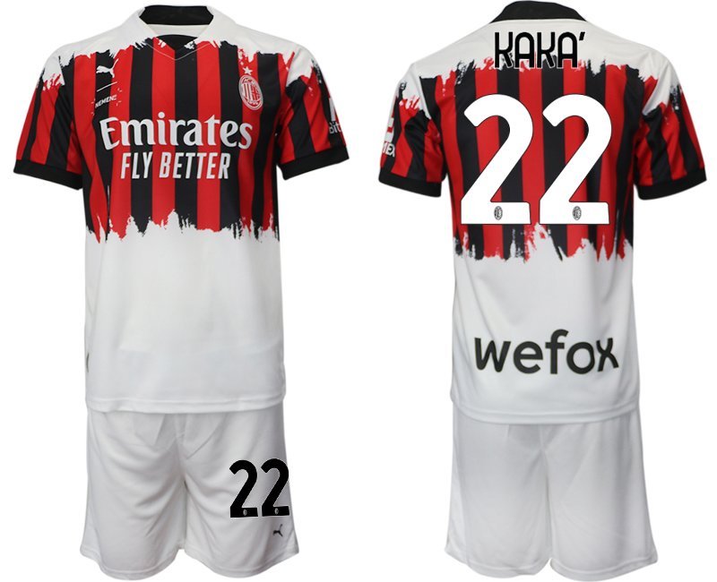 AC Milan x NEMEN Viertes Trikot 2021-22 rot schwarz weiß 4th Trikot mit Aufdruck Kaká 22