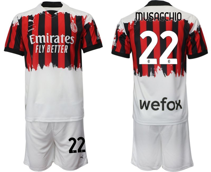 AC Milan x NEMEN Viertes Trikot 2021-22 rot schwarz weiß 4th Trikot mit Aufdruck Musacchio 22
