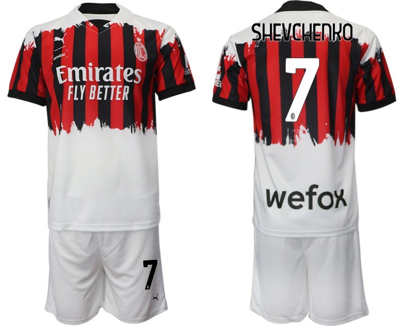 AC Milan x NEMEN Viertes Trikot 2021-22 rot schwarz weiß 4th Trikot mit Aufdruck Shevchenko 7