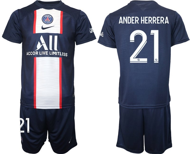 ANDER HERRERA 21 Paris Saint Germain 2022-23 Heimtrikot blau PSG Fußballtrikots Herren