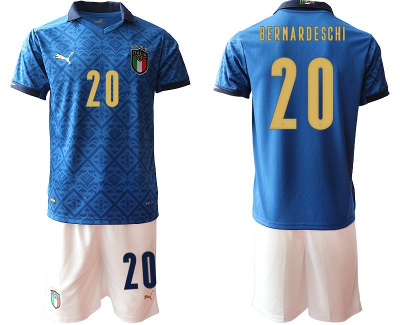 Bernardeschi 20 Italien Heimtrikot EM 2020/21 Trikotsatz blau Kurzarm Herren