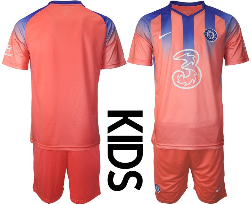 Chelsea 2020-21 Ausweichtrikot Trikotsatz Kurzarm 3rd Fußballtrikots orange blau