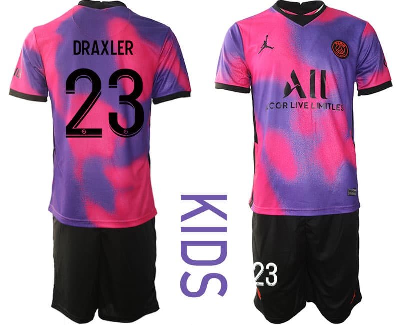 DRAXLER 23 Paris Saint Germain 20202021 Viertes Trikot rosa und lila Kinder