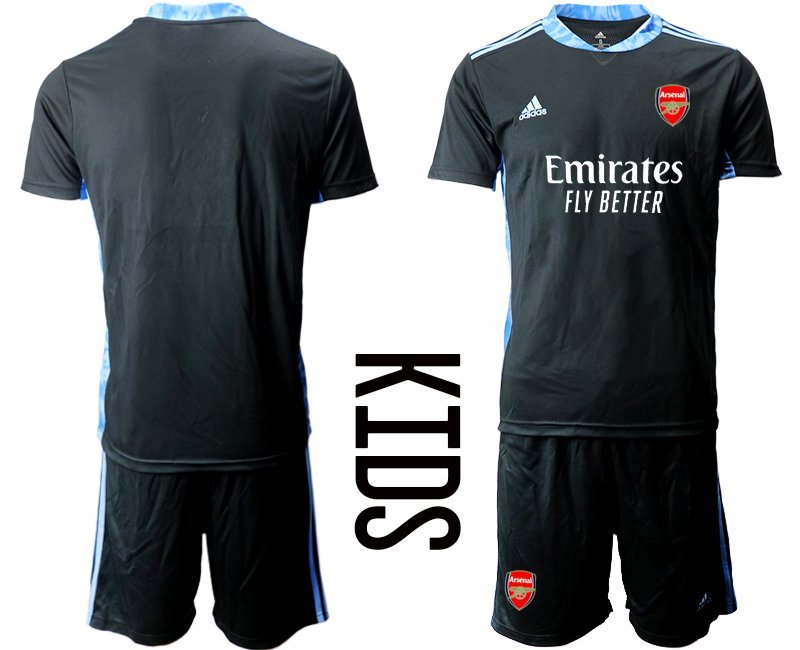 FC Arsenal Torwarttrikot schwarz Trikotsatz Kurzarm + Kurze Hosen Kindertrikot für draußen