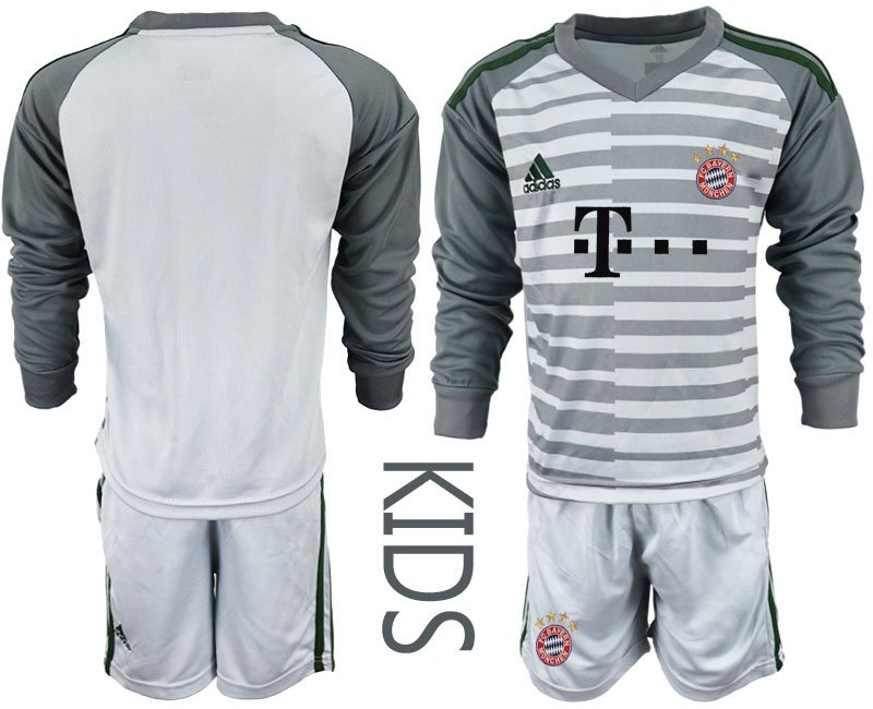 FC Bayern München 2018-2019 Kinderheim Torwart Trikot Grau Langarm