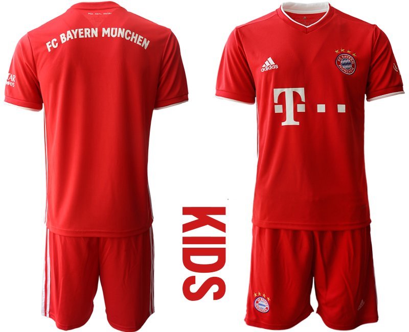FC Bayern München Heim Trikot Saison 2020-2021 rot weiß Trikotsatz für Kinder