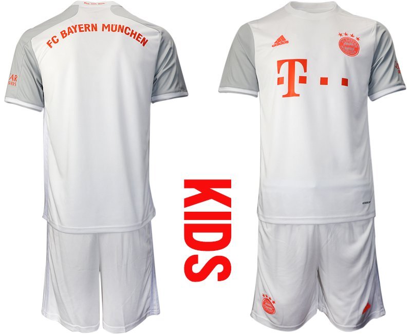 FC Bayern München Trikot 2020-2021 Auswärts weiß Fußball Trikotsatz für Kinder