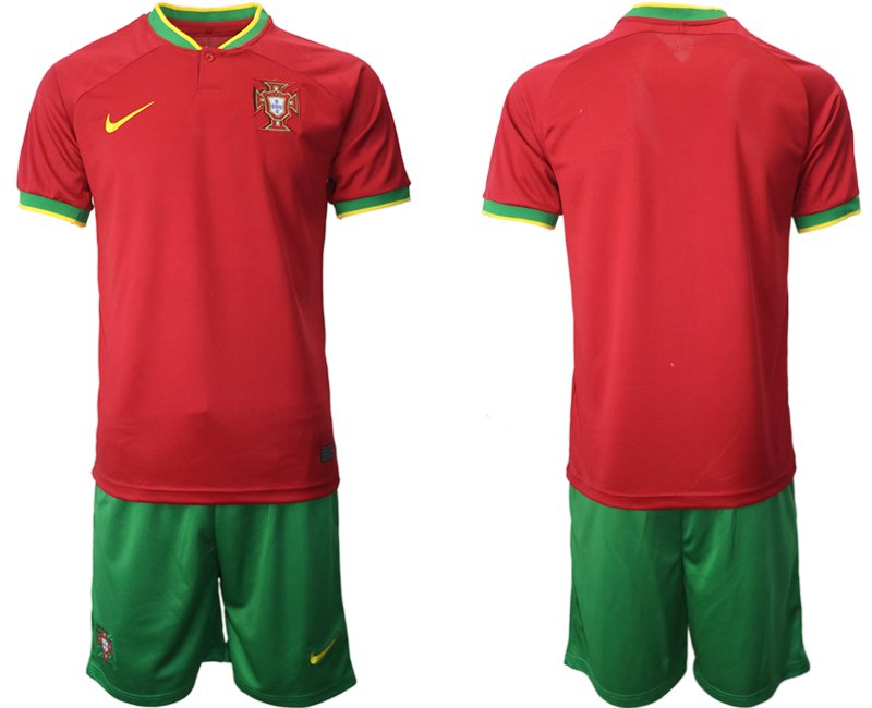 Fußball WM 2022 Trikots Portugal Heimtrikot Weltmeisterschaft 2022 Trikotsatz rot und grün
