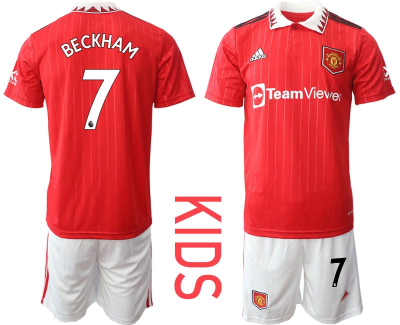 Günstige Manchester United Fußballtrikot 2022-23 Kinderheim Trikot Beckham #7