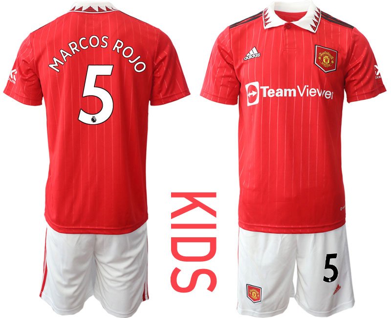 Günstige Manchester United Fußballtrikot 22-23 Kinderheim Trikot MARCOS ROJO #5