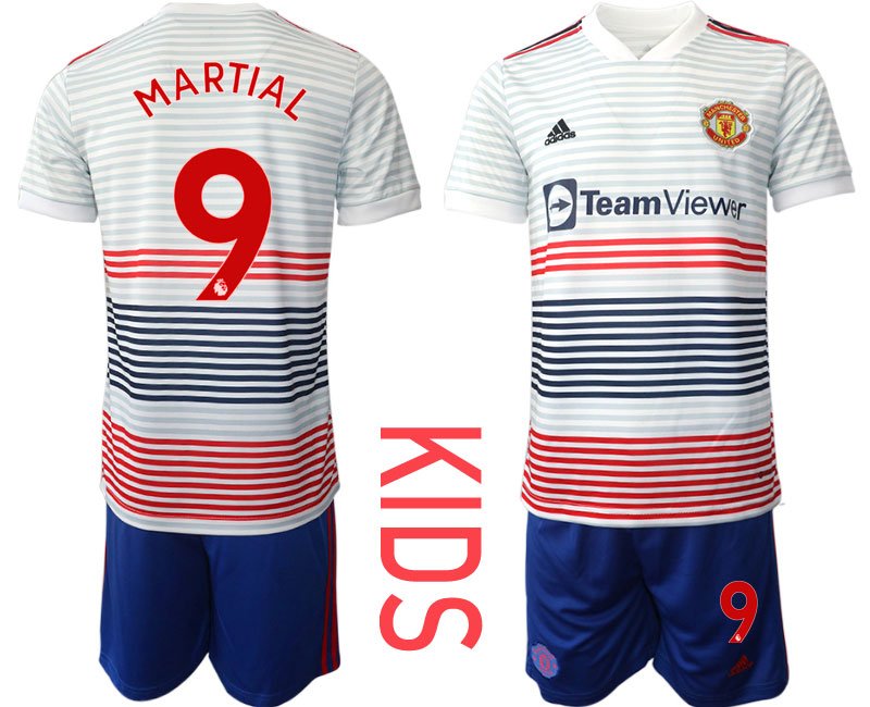 Günstige Martial 9 Manchester United Auswärtstrikot 2022/23 Fußballtrikot Kinder Kaufen