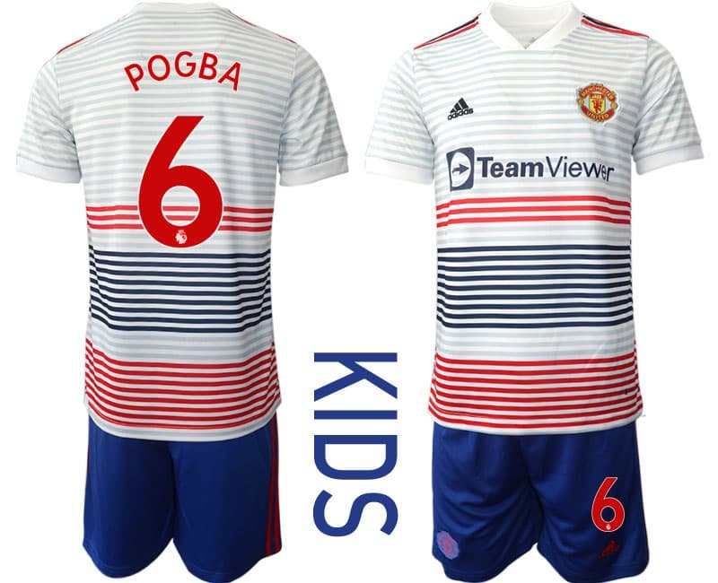 Günstige POGBA 6 Manchester United Auswärtstrikot 2022-23 Fußballtrikot Kinder Kaufen