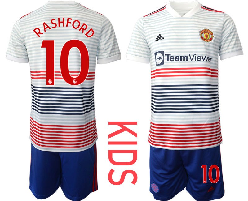 Günstige Rashford 10 Manchester United Auswärtstrikot 2022-2023 Fußballtrikot Kinder Kaufen