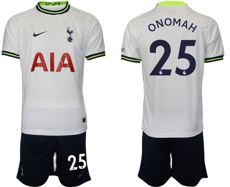 Herren 2022-23 Tottenham Hotspur Trikot Home Weiss Fußball-Trikot mit Aufdruck ONOMAH #25