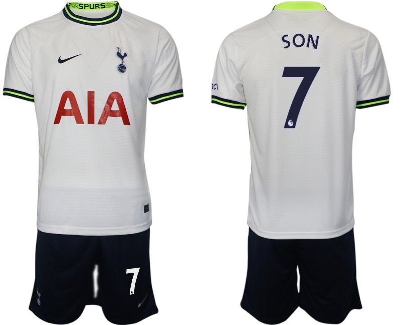 Herren Tottenham Hotspur Home Kit 2022-23 Weiss Fußball-Trikot Son 7