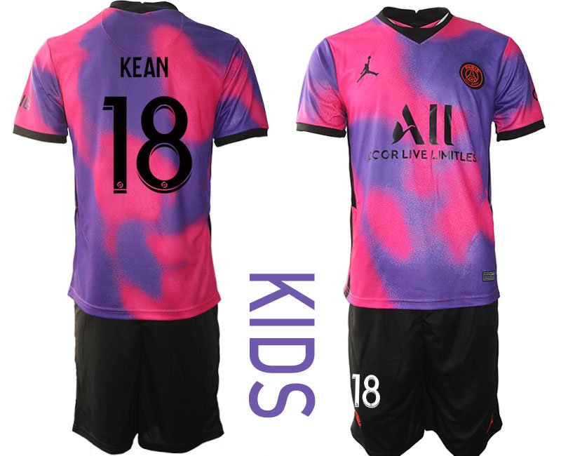 KEAN 18 Paris Saint Germain 202021 Viertes Trikot rosa und lila Trikotsatz Kinder