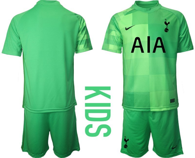 Kaufe Tottenham Hotspur 2021-22 Torwart Kinderheim Trikot Grün