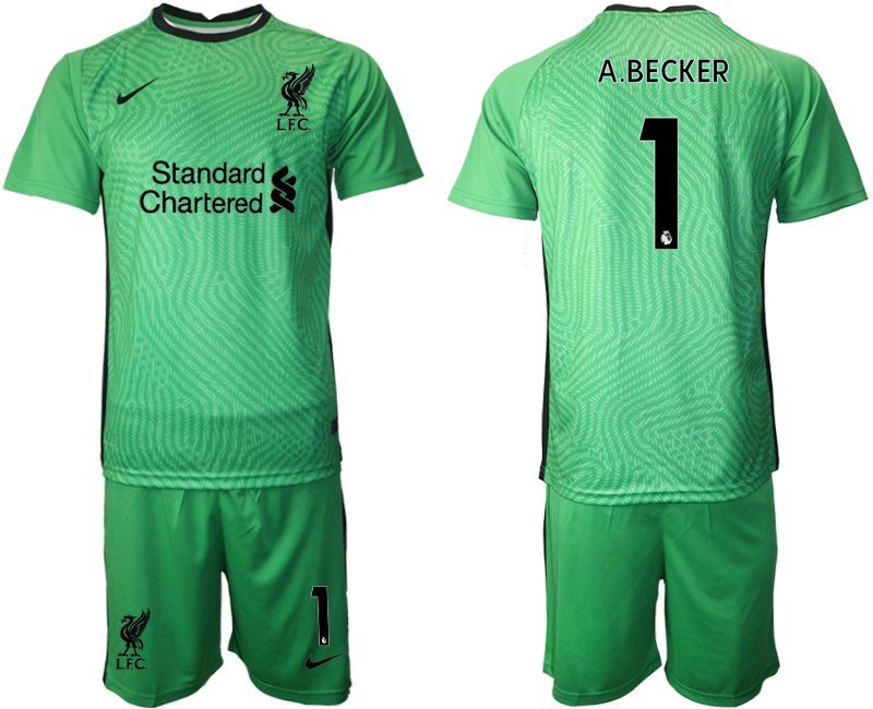 Kaufe Trikot FC Liverpool 2020/21 Torwarttrikot Herren Grün Trikotsatz A.BECKER 1