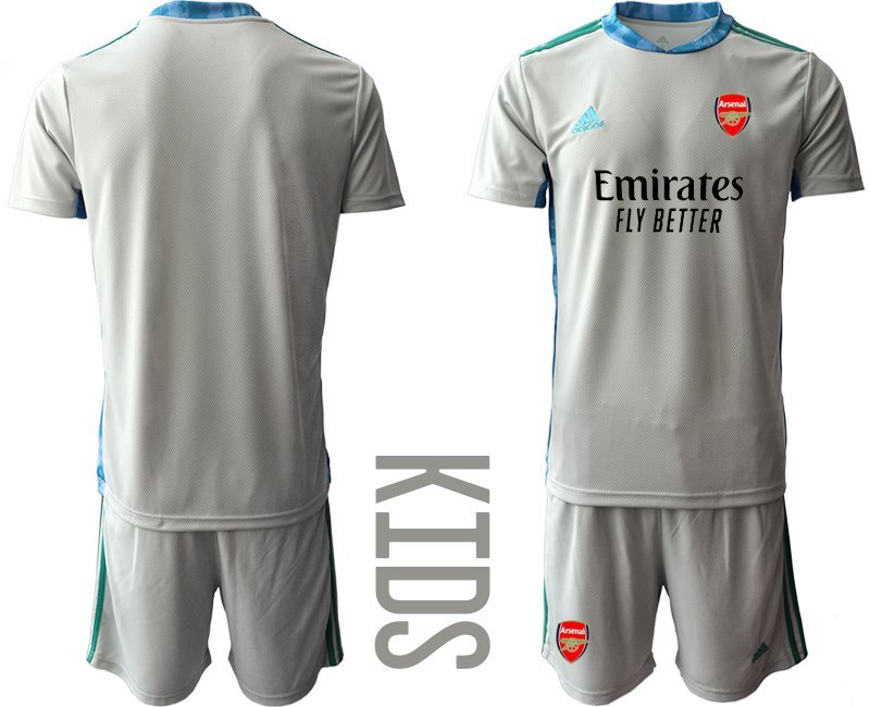 Kinder FC Arsenal Torwarttrikot grau Trikotsatz Kurzarm + Kurze Hosen