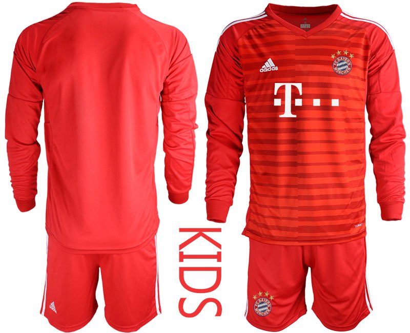 Kinder FC Bayern München 2013-2014 Torwart Trikots rot Langarm günstig online kaufen