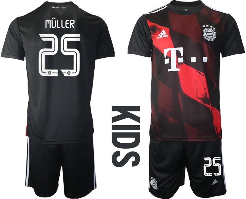 Kinder Fußballtrikot FC Bayern München Ausweichtrikot 202021 Kurzarm Müller 25