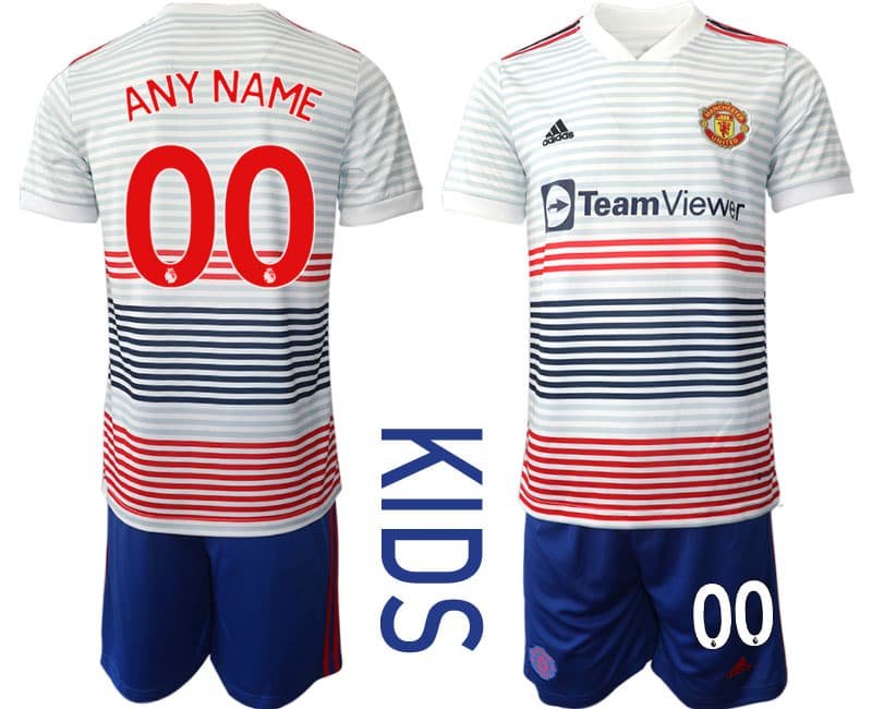 Kinder Manchester United 2022-23 Auswärtstrikot Anpassbare Name und Nummer