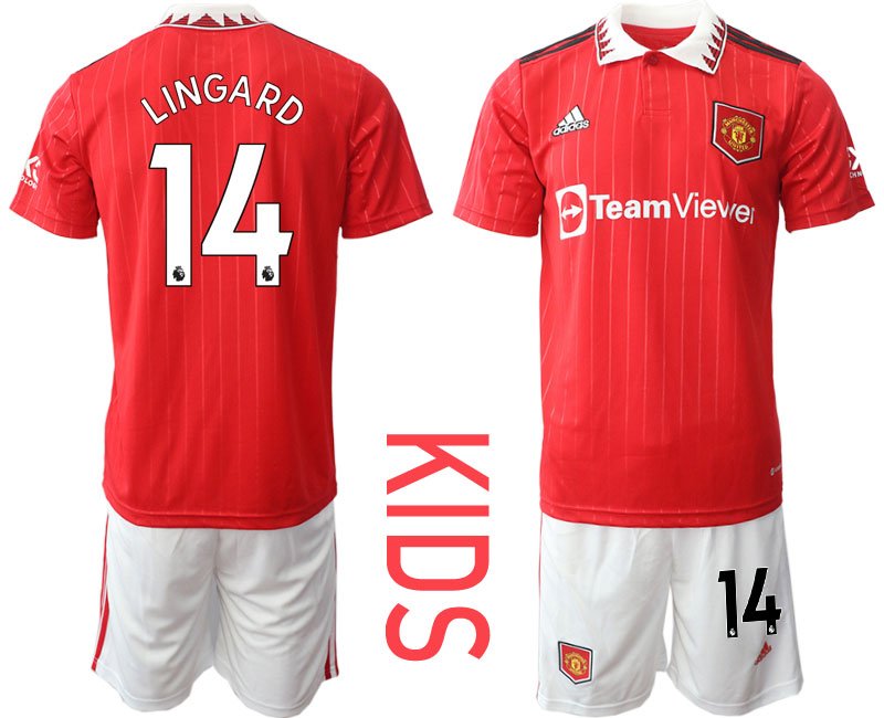 Kinder Manchester United 2022-23 Heimtrikot mit Aufdruck Lingard #14