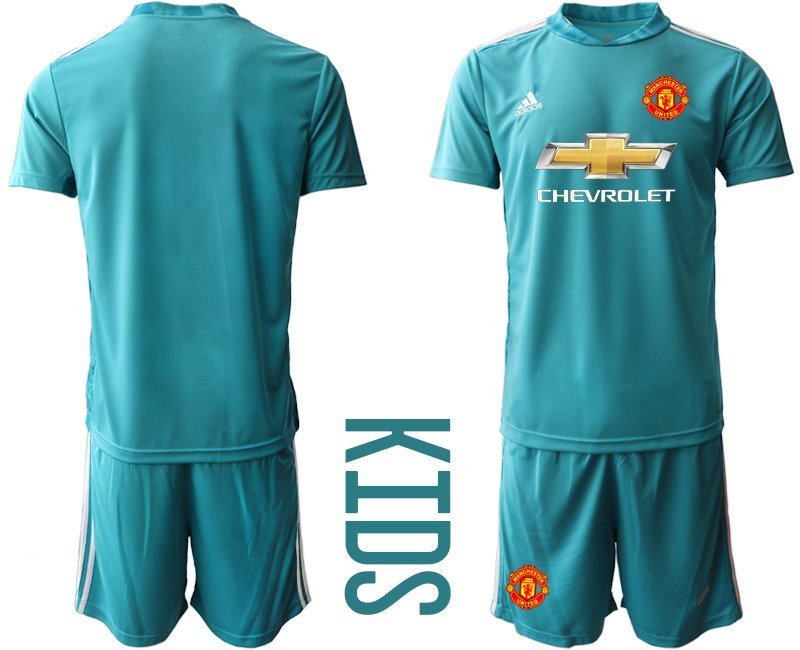 Kinder Manchester United Torwarttrikot 2020 Kurzarm + Kurze Hosen