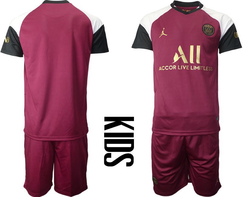 Kinder Paris Saint Germain Ausweichtrikot 2020-21 PSG 3rd Trikot weinrot