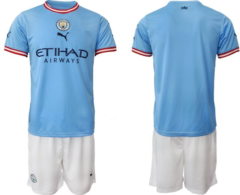 MCFC Trikot Herren Manchester City FC Heimtrikot 2022-23 Man City Trikotsatz Kurzarm