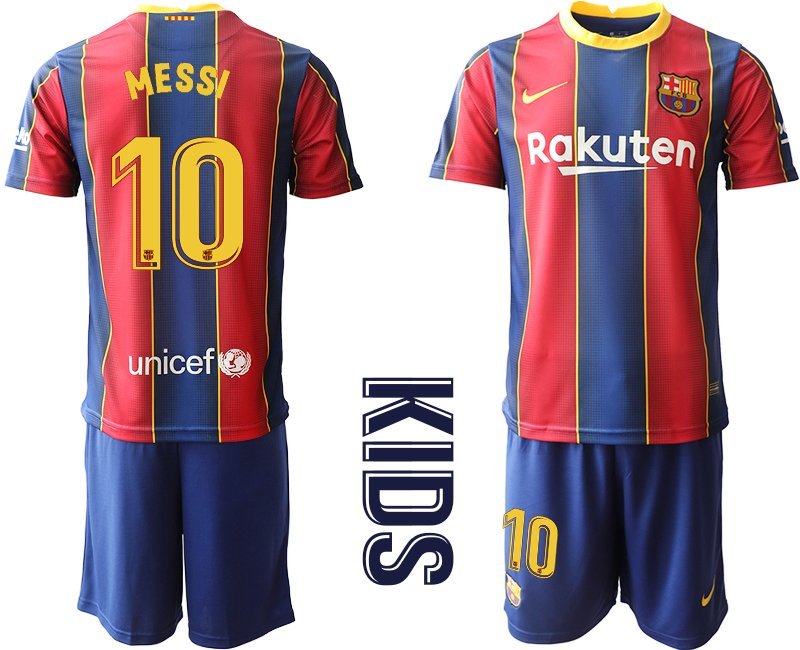 MESSI 10 FC Barcelona Fußball-Trikots Kinderheim Trikot 2020-21