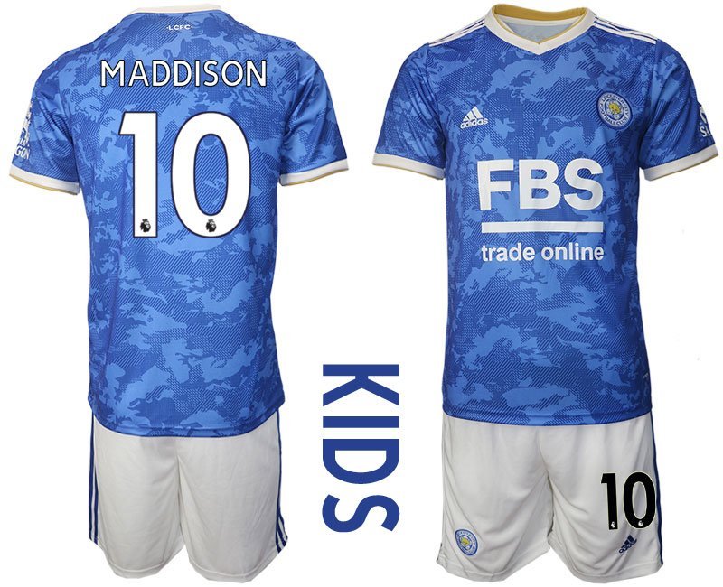 Maddison 10 Leicester City 2021-2022 Heimtrikot blau weiß Kindertrikot für draußen