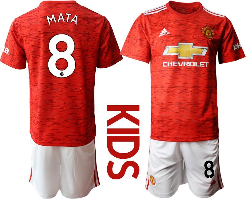 Mata #8 Man Utd 2020-21 Heimtrikot rot Kindertrikot für draußen