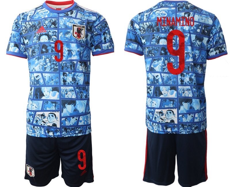 Minamino 9 Japan 2022-23 Heimtrikot Herren Fußball Anzug Set Anime-Version Kurzarm-Shorts neu