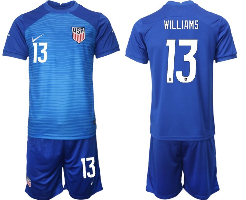 Neues USA Trikot WM 2022 blau Auswärtstrikot bestellen mit Aufdruck Williams 13
