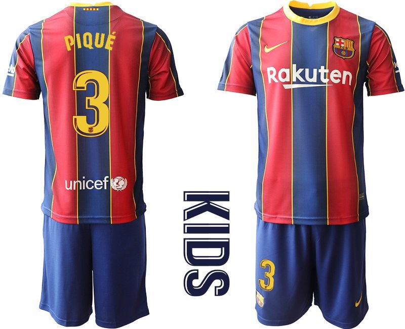 PIQUE #3 FC Barcelona Fußball-Trikots Kinderheim Trikot 2020-21