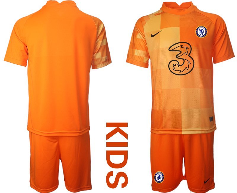 Personalisierbar Kinder Chelsea Torwarttrikot in orange