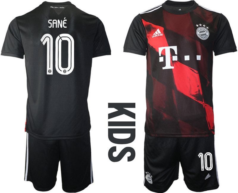 Sané 10 Fußballtrikot FC Bayern München Ausweichtrikot 202021 Trikotsatz Kurzarm + Kurze Hosen Kinder